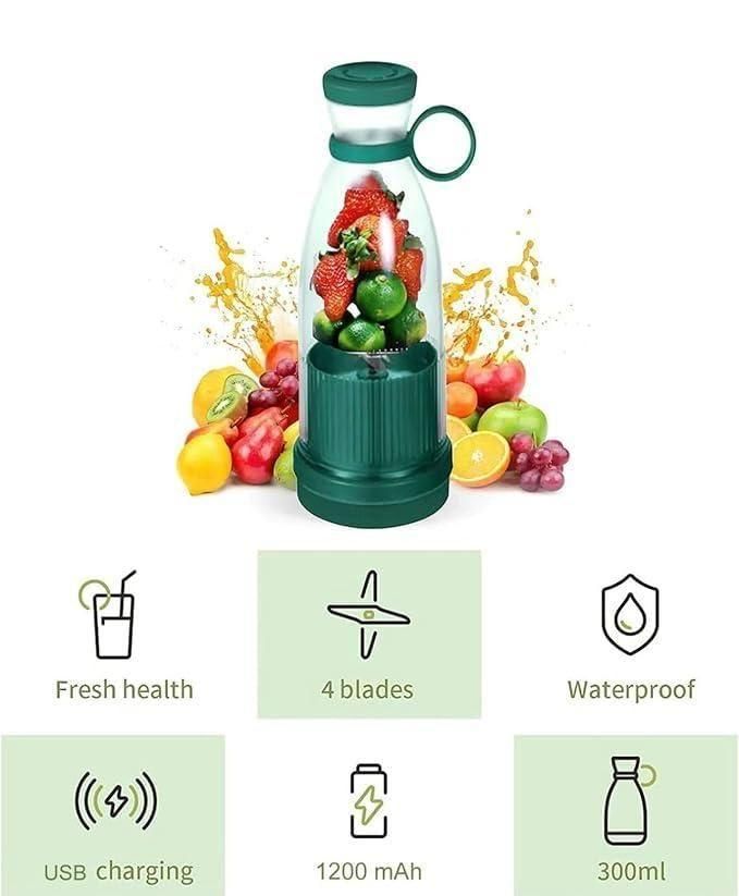 Portable Mixer Bottle – Shaker Cup with Built-in Blender for Smoothies, Protein & Supplements